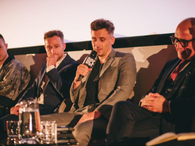 Premiera „Breslau” we Wrocławiu, w kinie DCF <br>
                     
                    Piotr Janusz i Adam Bobik <br>